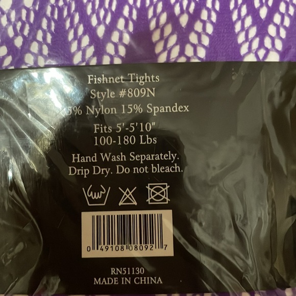 •ISADORA•NWT PURPLE FISHNET TIGHTS ONE SIZE (fits 5'-5'10"/ 100-180 Lbs.) - Picture 6 of 6